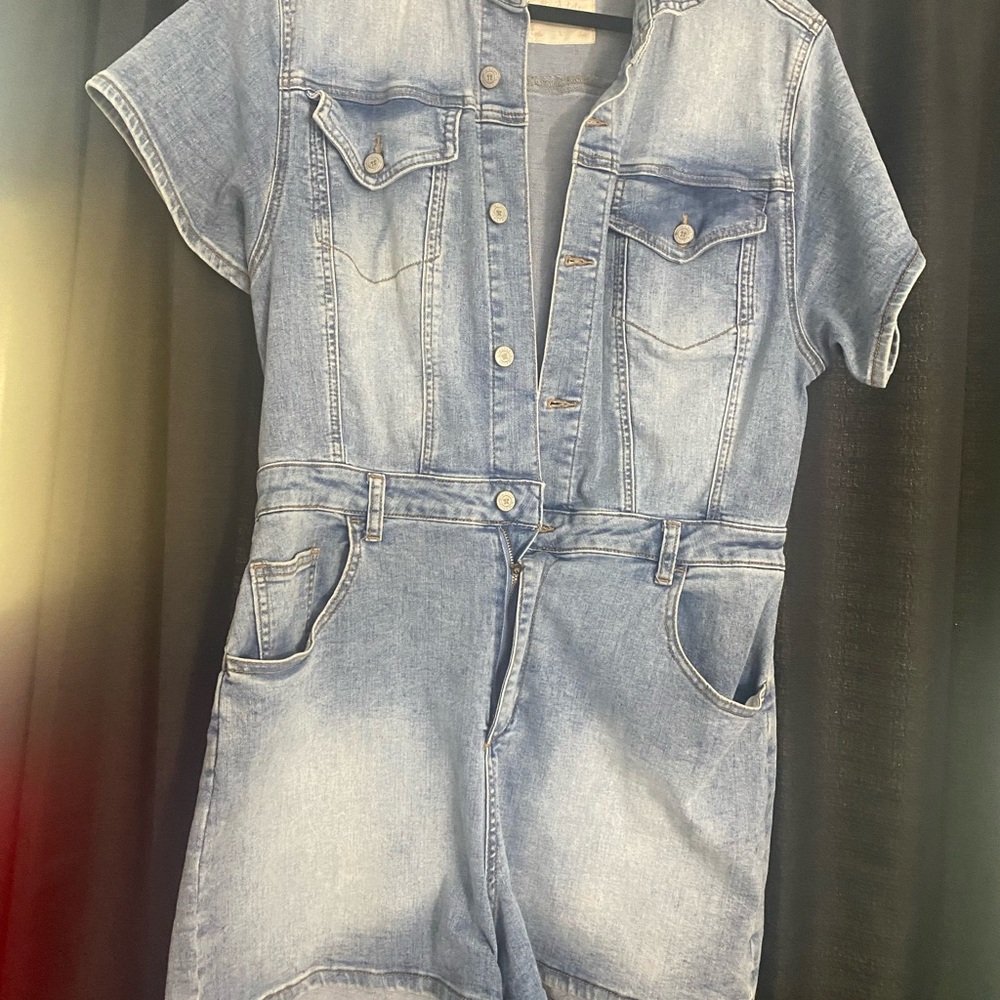 Altar'd State Light Blue Denim Jumpsuit